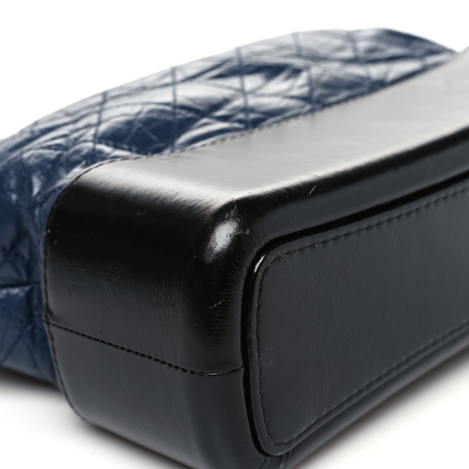Chanel Aged Calfskin Quilted Medium Gabrielle Hobo Navy Black 9 of 14