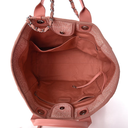 Chanel Straw Lurex Large Deauville Tote Pink 5 of 10
