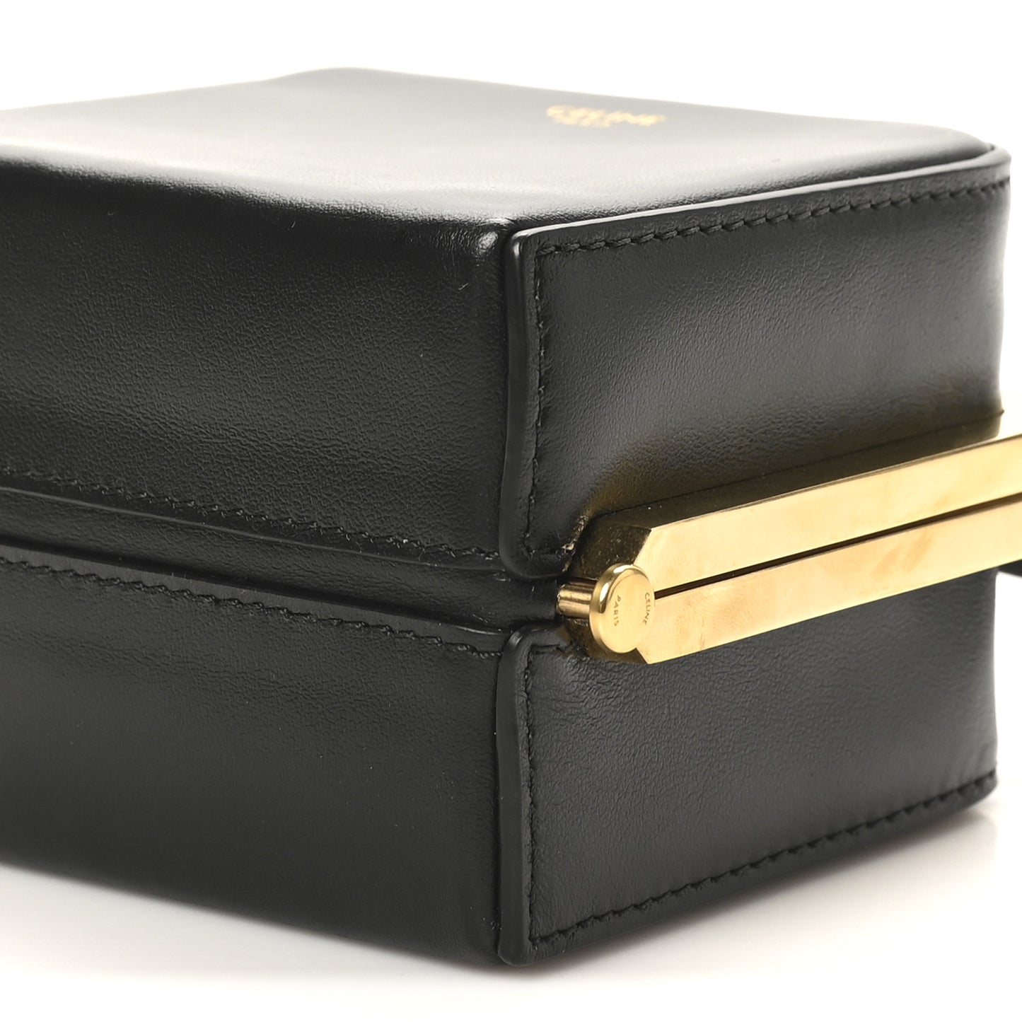 Shiny Calfskin Lana Triomphe Minaudiere Black