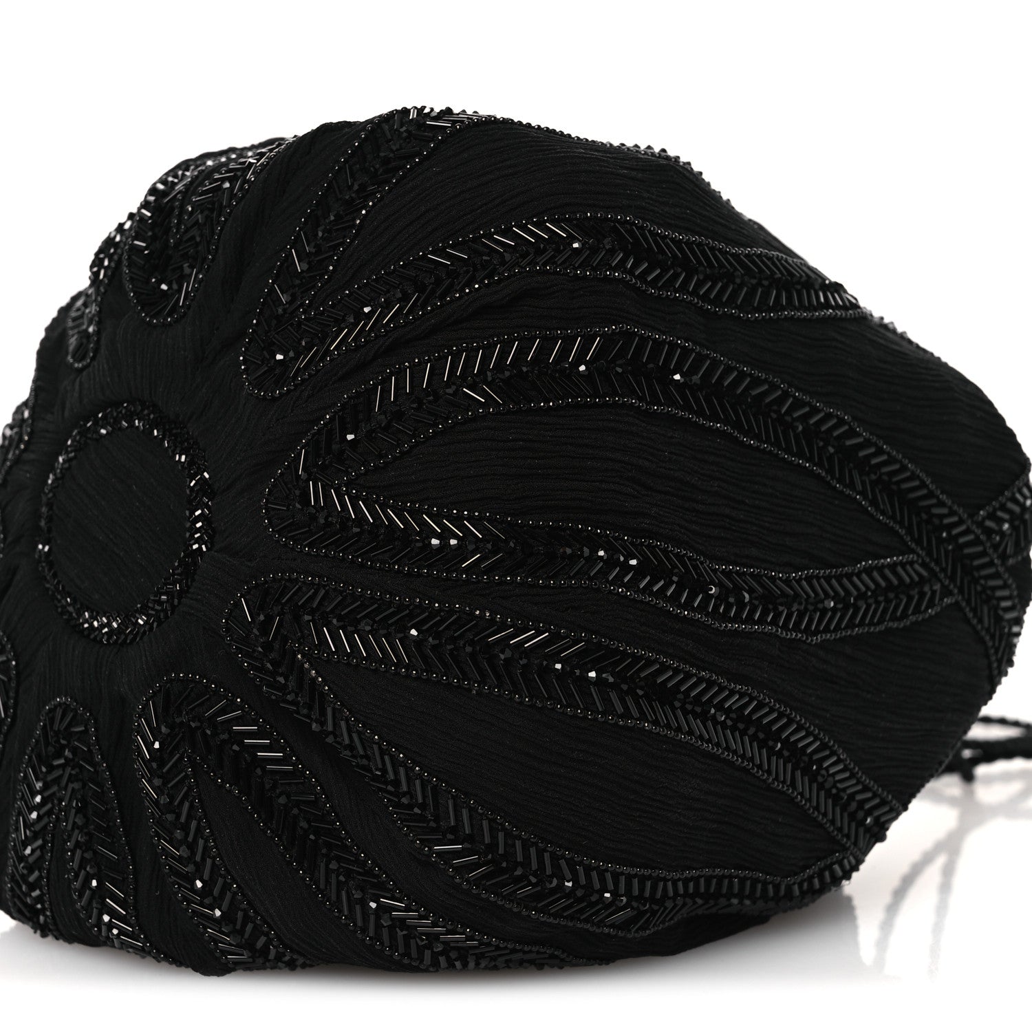 Saint Laurent Chiffron Beaded Pochon Souple Bag Black 10 of 10