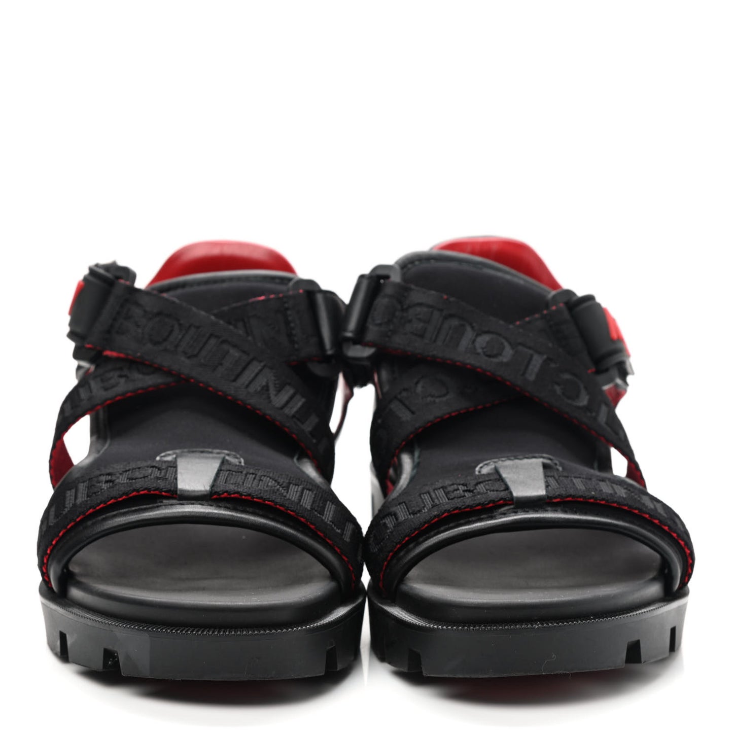 Calfskin Velcrissimo Flat Sandals 36 Black
