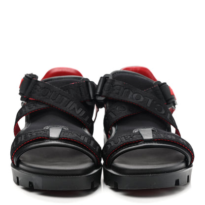 Christian Louboutin Calfskin Velcrissimo Flat Sandals 36 Black 2 of 7