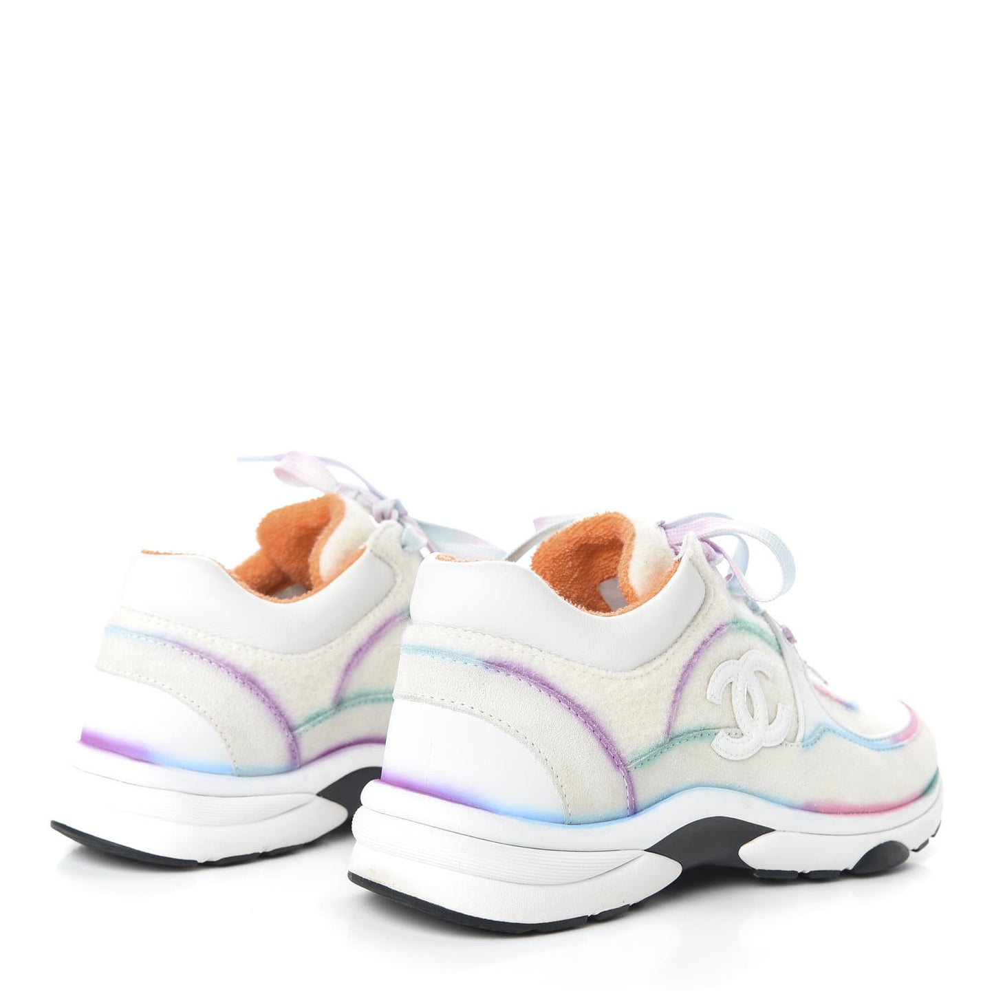 Wool Suede Calfskin CC Sneakers 37 Multicolor