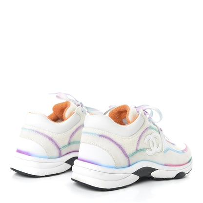 Chanel Wool Suede Calfskin CC Sneakers 37 Multicolor 4 of 11