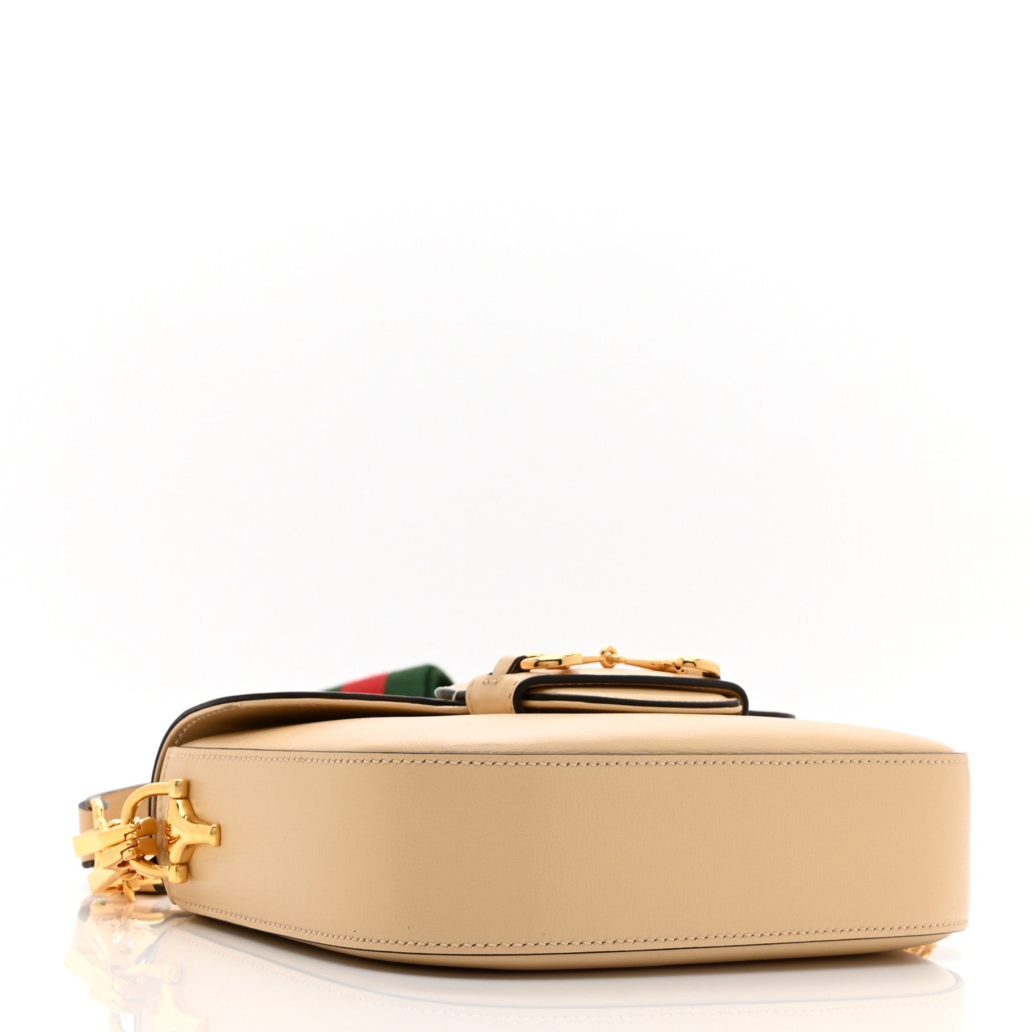 Gucci Azalea Calfskin Web Mini Horsebit 1955 Shoulder Bag Bubble Tea 4 of 11
