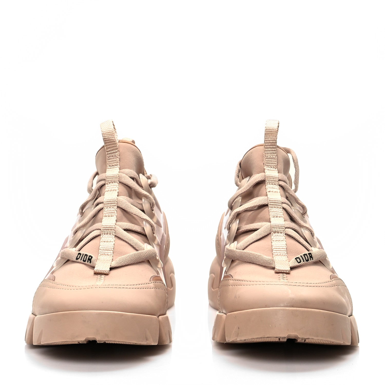 Christian Dior Neoprene Rubber Womens D-Connect Sneakers 37.5 Nude 2 of 10