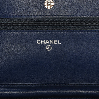 Chanel Caviar Timeless CC Wallet On Chain WOC Blue 6 of 7