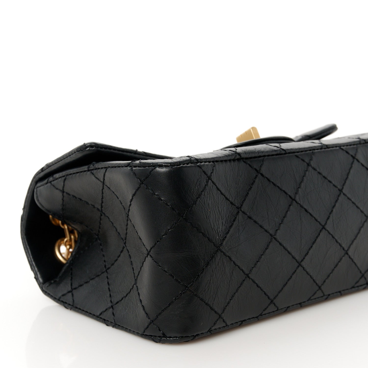 Chanel Aged Calfskin Quilted 2.55 Reissue Mini Flap Black 9 of 11