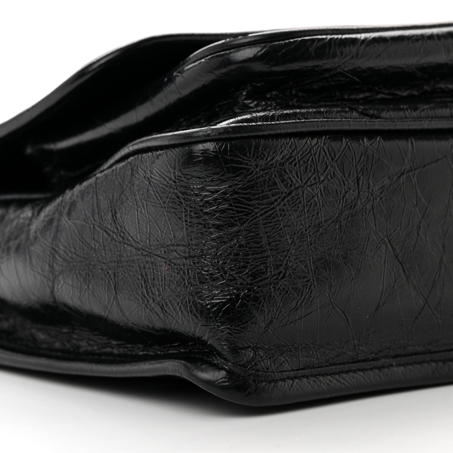 Saint Laurent Crinkled Calfskin Matelasse Monogram Baby Niki Chain Satchel Black 9 of 18