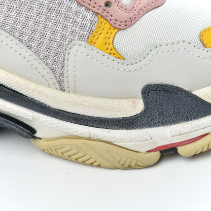 Balenciaga Mesh Nubuck Womens Triple S Sneakers 36 White Gris Jaune Rose 8 of 17