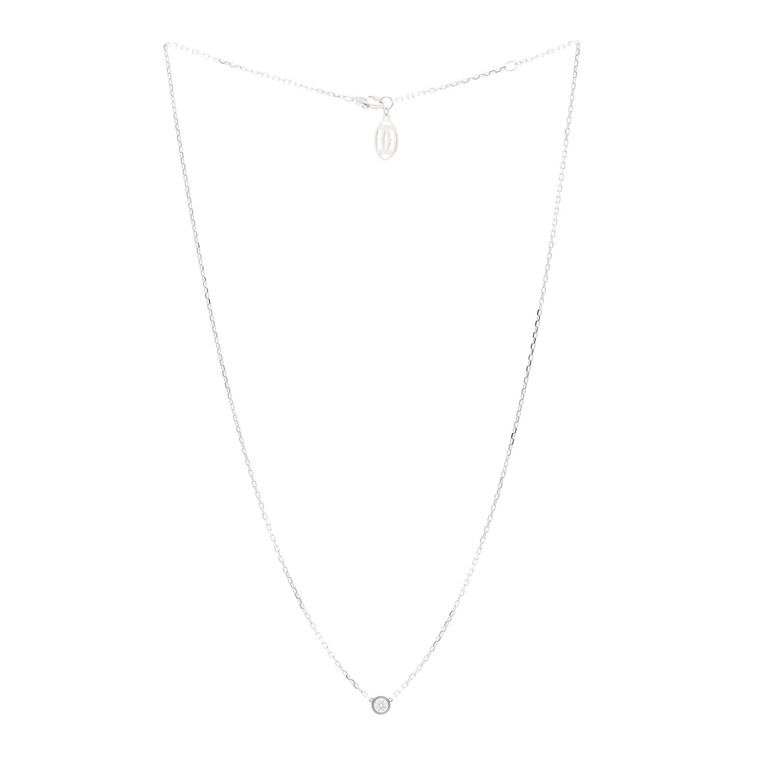 Cartier 18K White Gold Diamond SM D'Amour Pendant Necklace 3 of 5