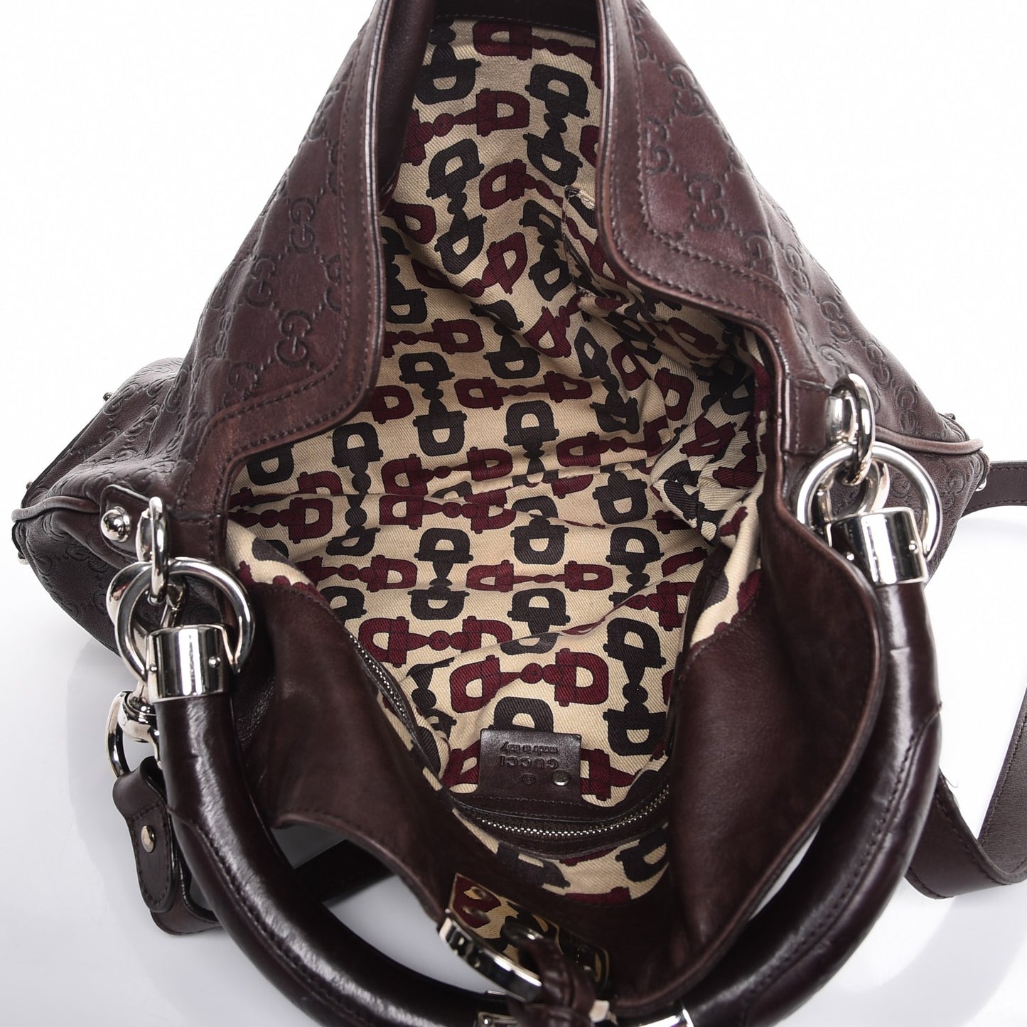 Guccissima Medium Indy Top Handle Hobo Dark Brown