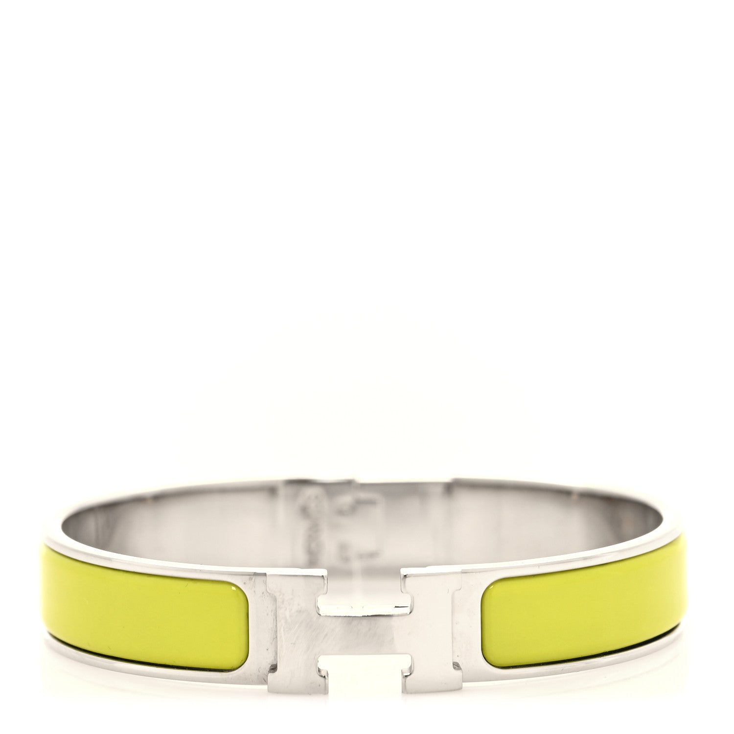 Hermes Enamel Narrow Clic Clac H Bracelet GM Soufre 1 of 4
