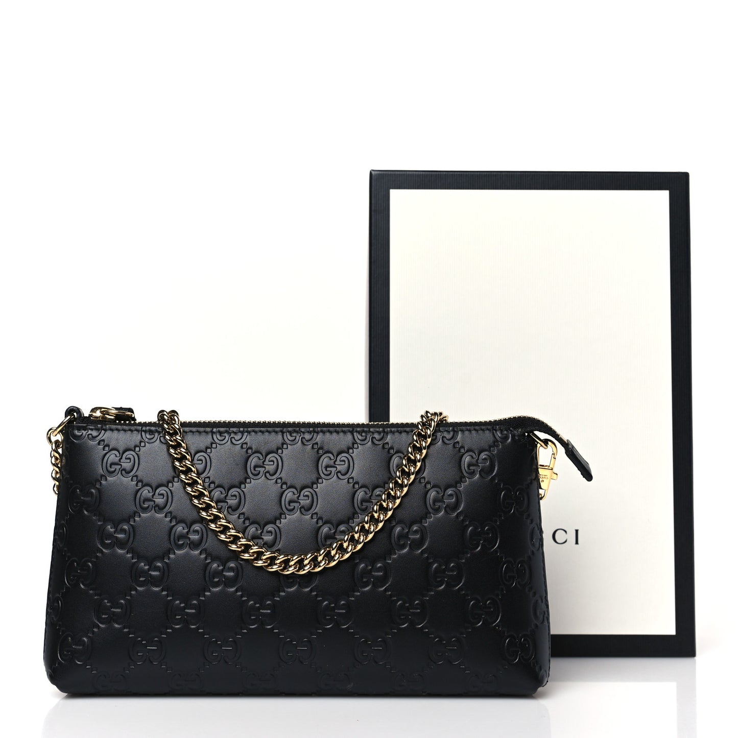 Guccissima Signature Wrist Wallet Black