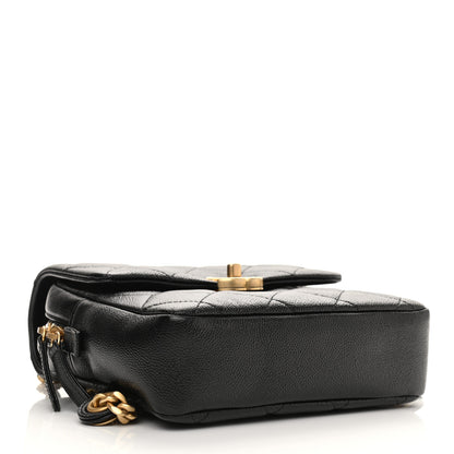 Chanel Shiny Caviar Quilted Chain Melody Backpack Black 4 of 11