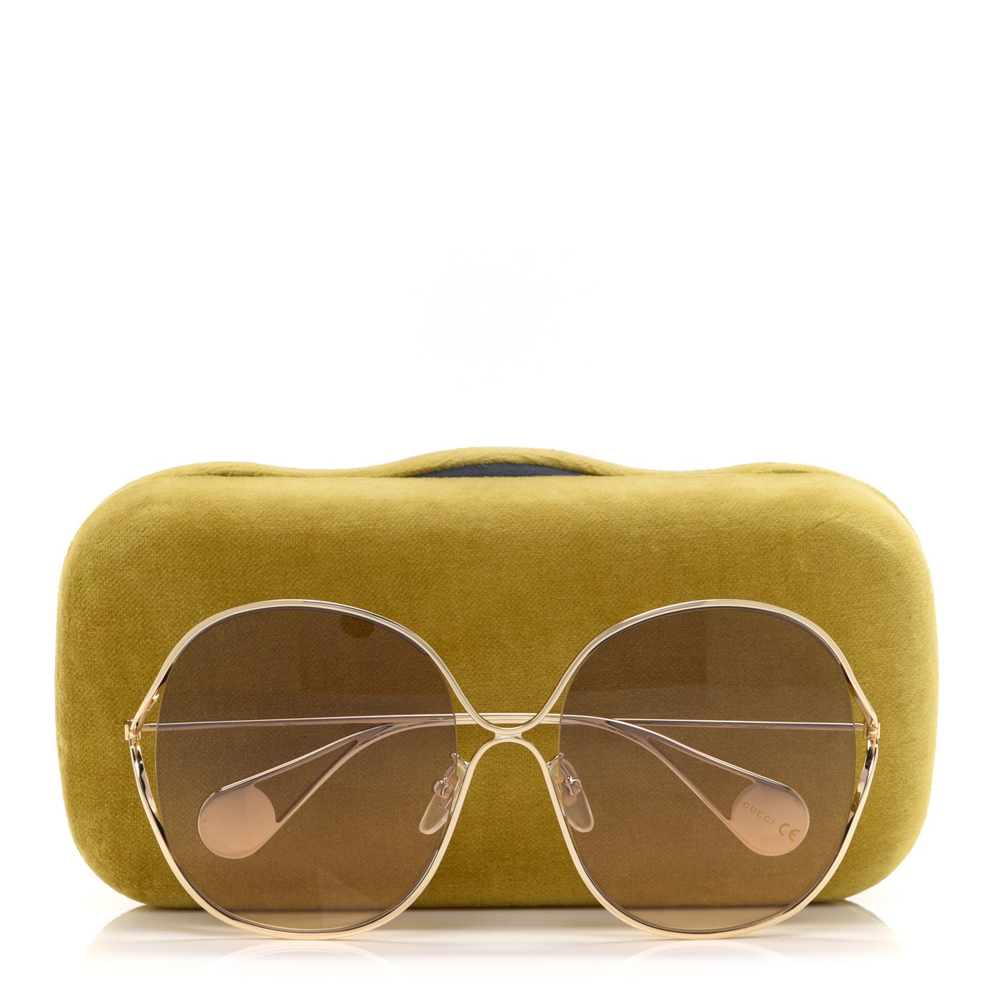 Round Pearl Tip Sunglasses GG0253S Gold