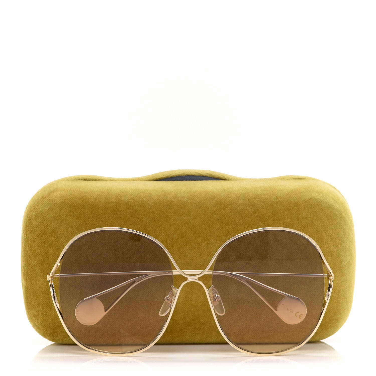 Gucci Round Pearl Tip Sunglasses GG0253S Gold 9 of 9