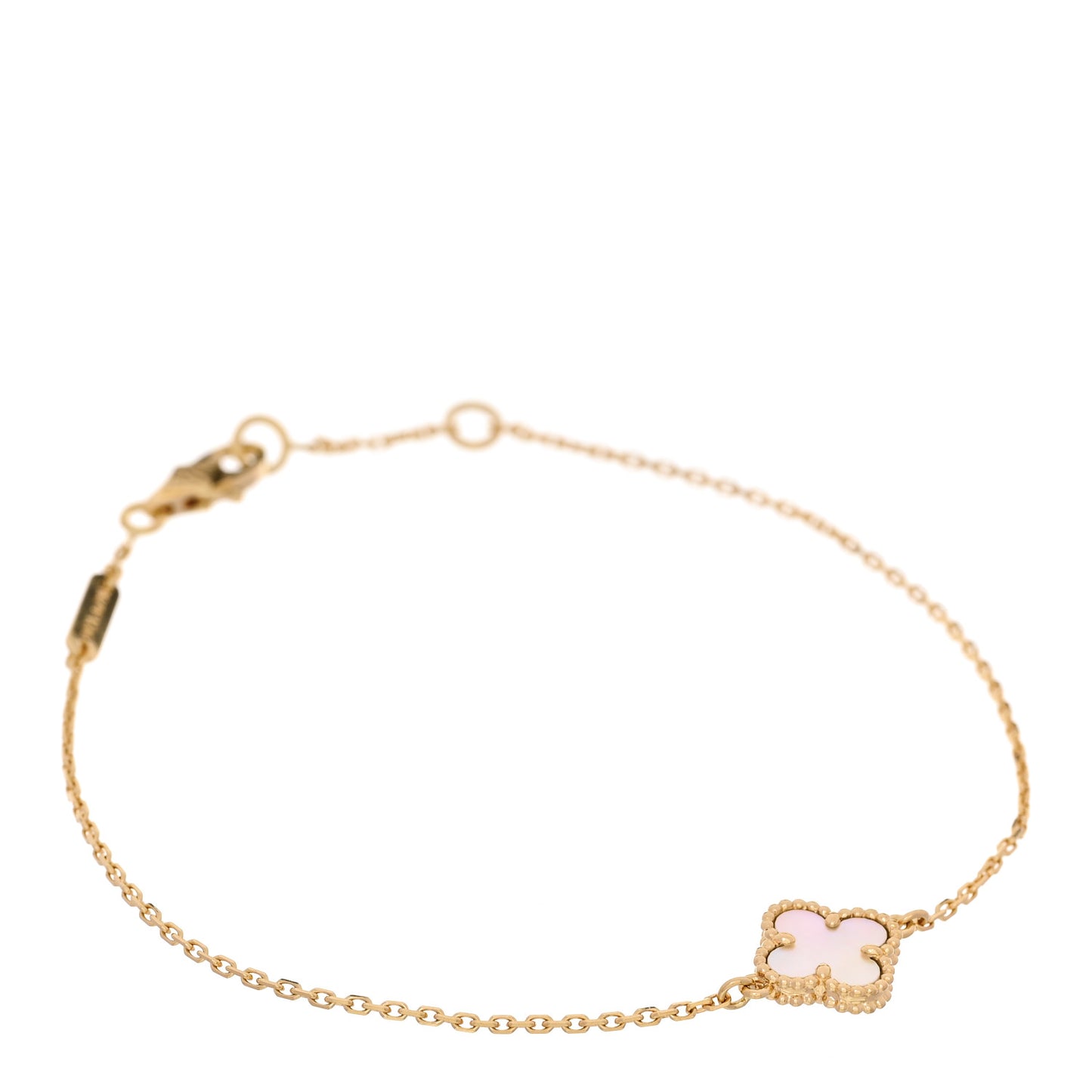18K Yellow Gold Mother of Pearl Sweet Alhambra Bracelet