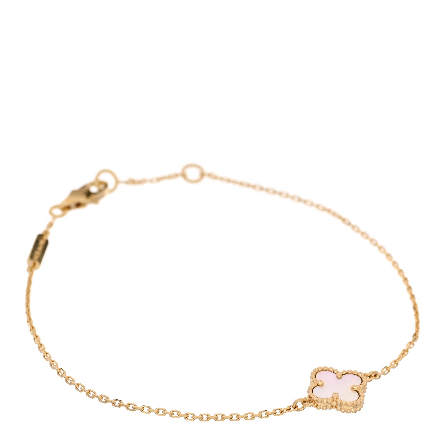 Van Cleef & Arpels 18K Yellow Gold Mother of Pearl Sweet Alhambra Bracelet 1 of 5