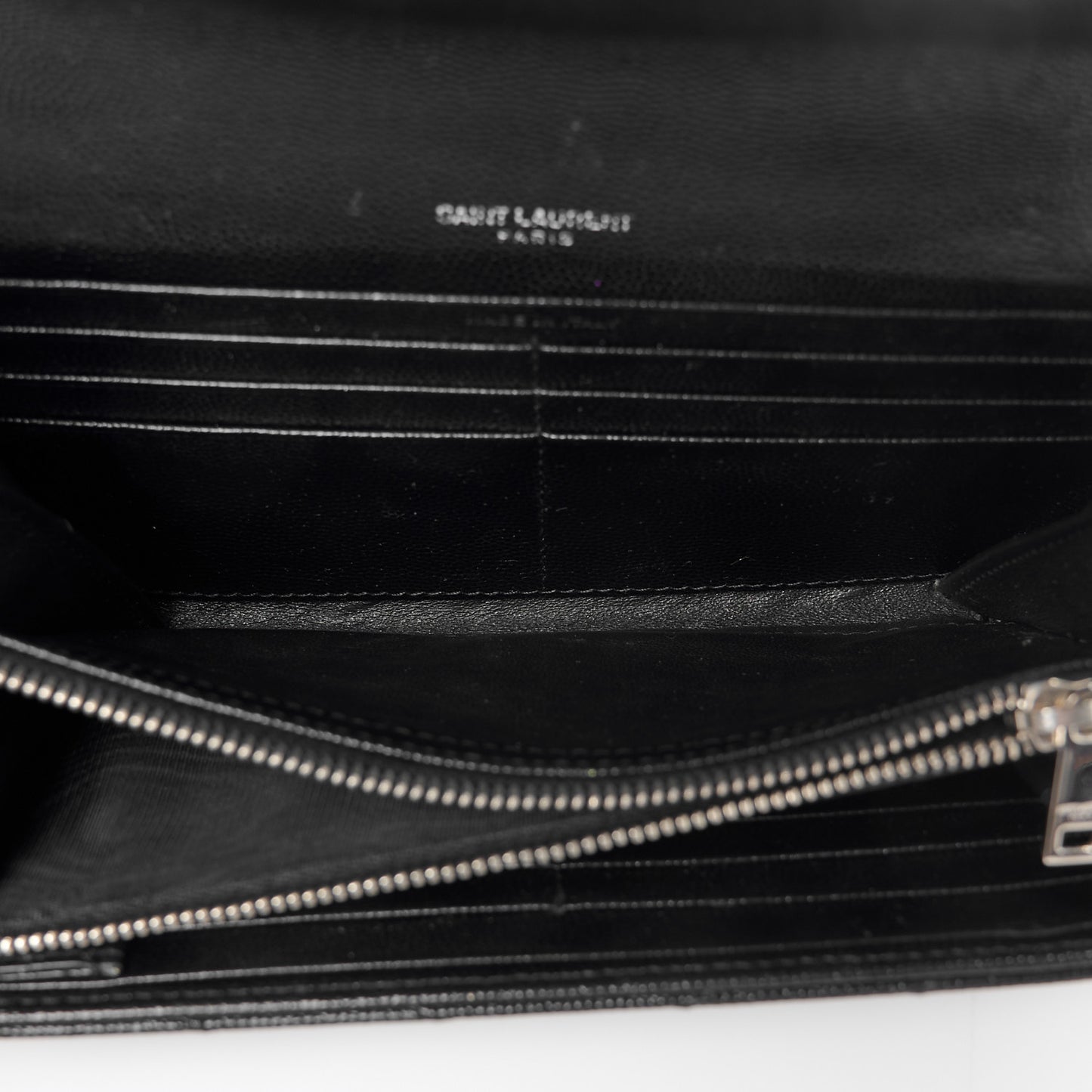 Grain De Poudre Matelasse Chevron Monogram Flap Wallet Black
