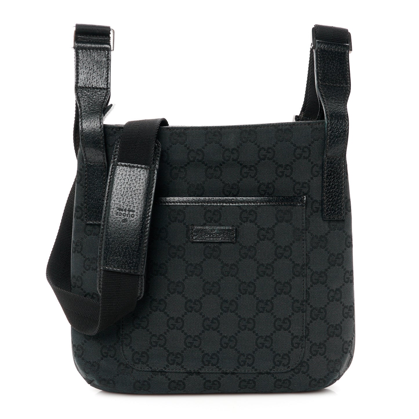 Monogram Flat Messenger Bag Black