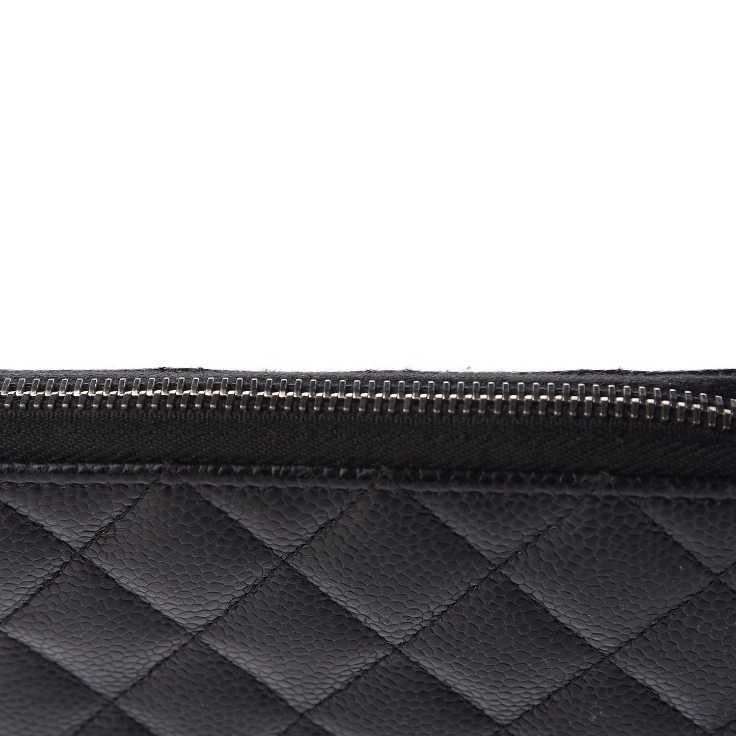 Caviar Quilted Large Gusset Zip Around Wallet Black