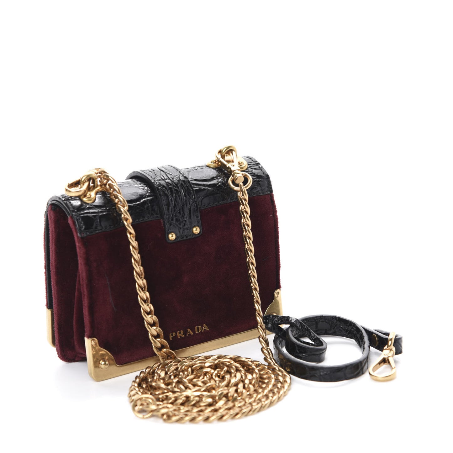 Velvet Crocodile Micro Cahier Bag Ribes Black
