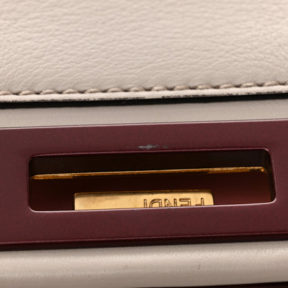 Fendi Vitello Seta Shiny Nappa Medium Peekaboo Iconic Satchel Grigio Polvere Bois de Rose 13 of 13