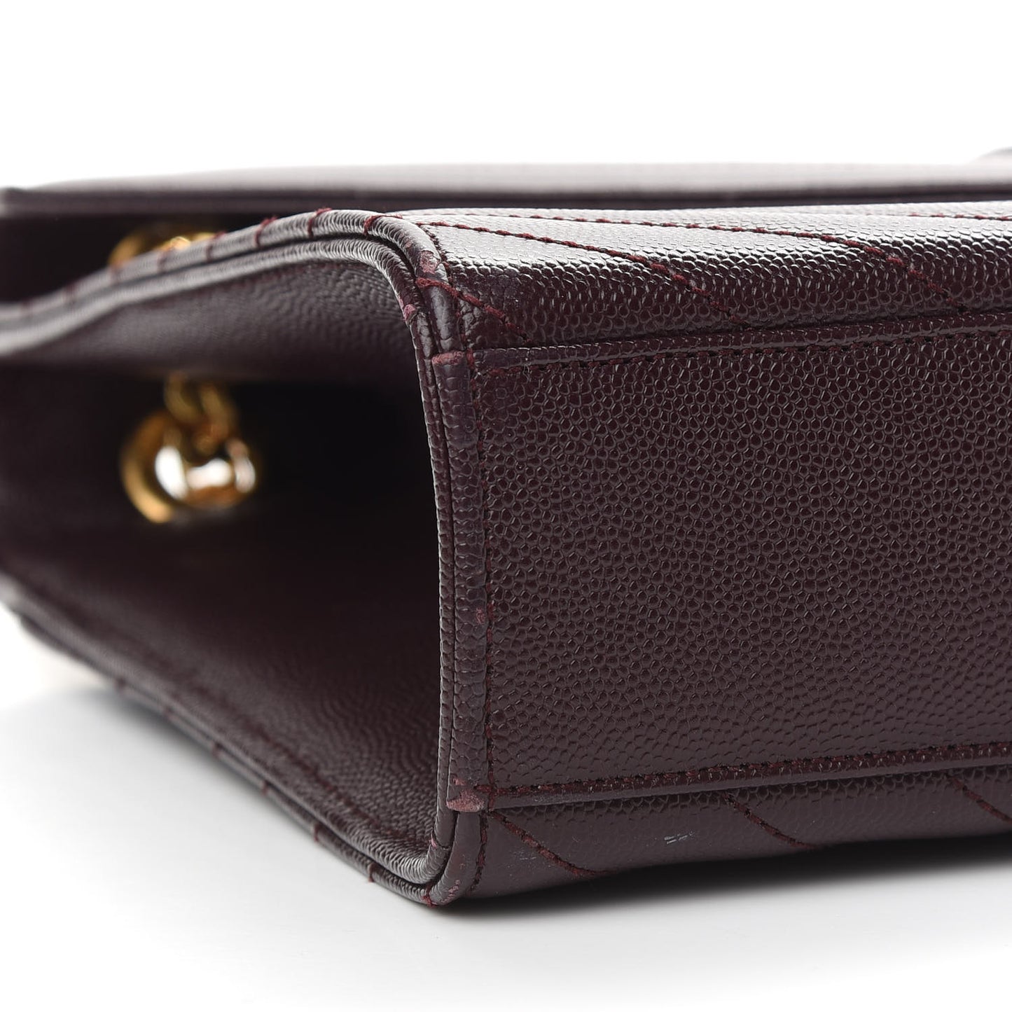 Grain De Poudre Matelasse Chevron Large Monogram Satchel Rouge Legion