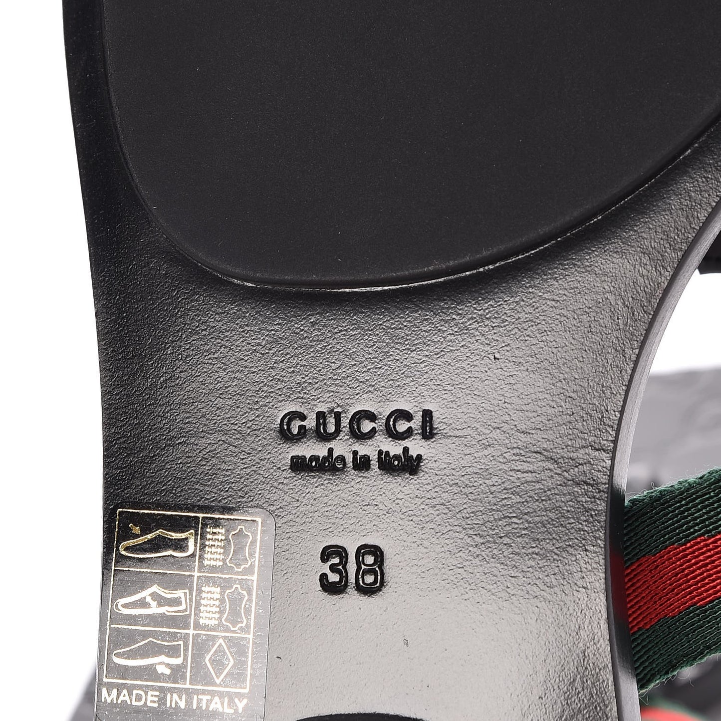 Nylon Guccissima Web Womens Thong Sandals 38 Green Red Black