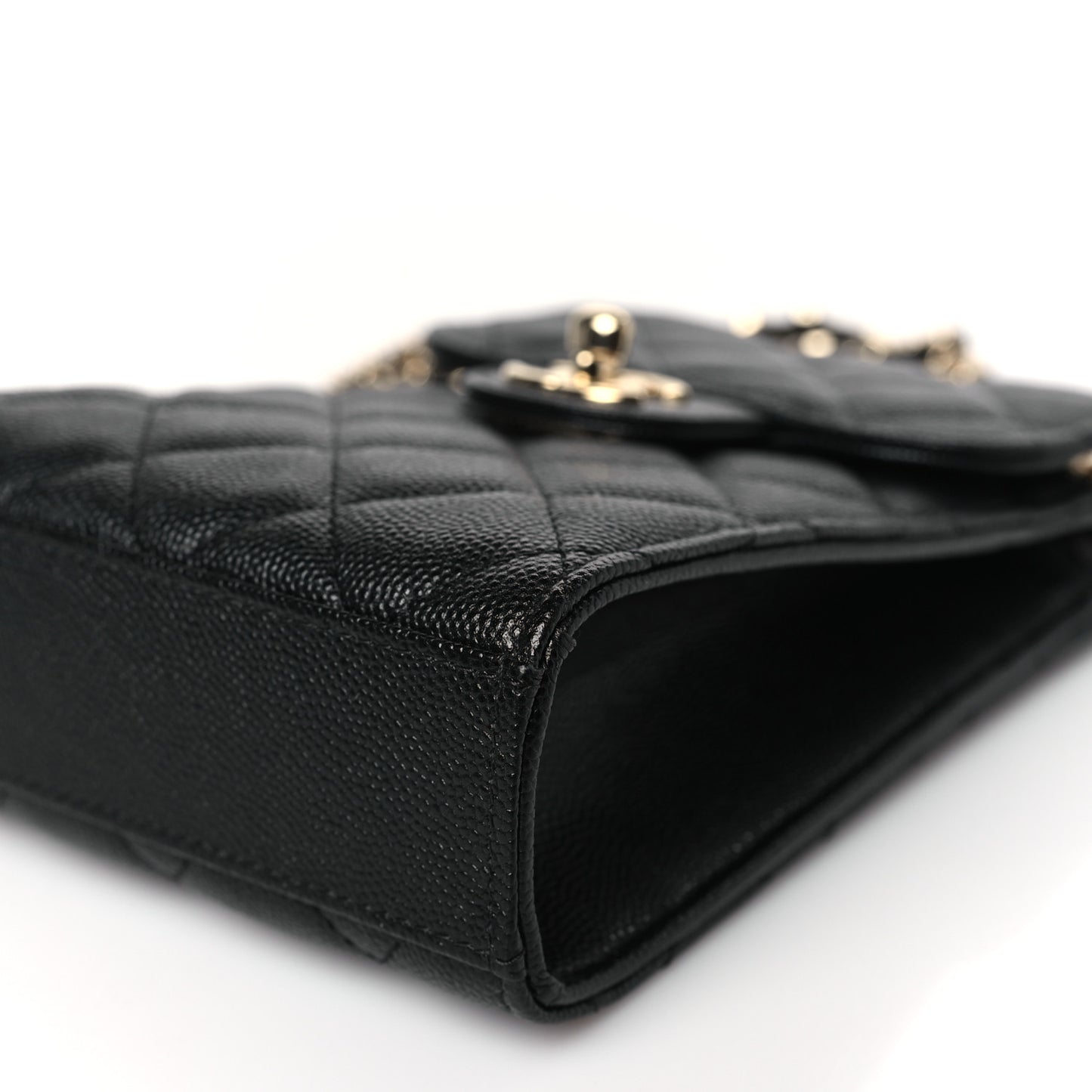 Caviar Quilted Classic Phone Holder Black