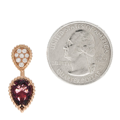 Boucheron 18K Rose Gold Diamond Garnet Serpent Boheme Single Earring 2 of 6