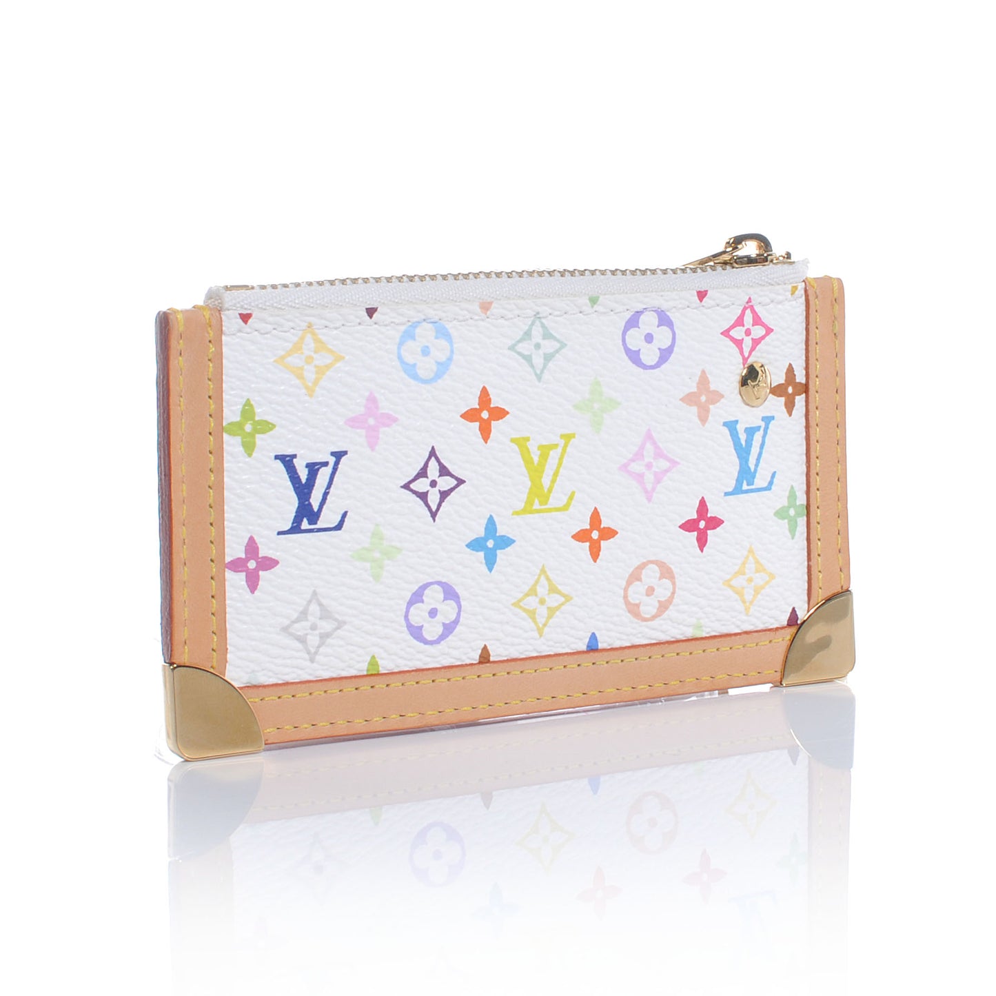 Monogram Multicolor Key Pouch White
