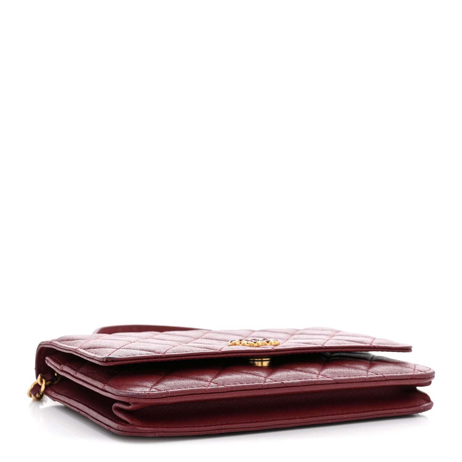 Chanel Lambskin Quilted Infinity Wallet On Chain WOC Burgundy 4 of 16
