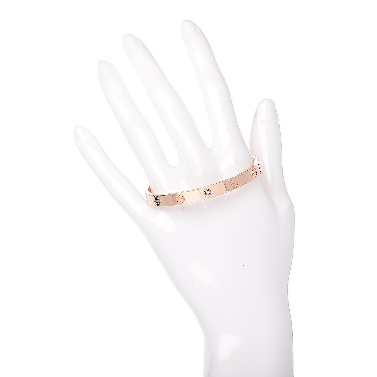 Cartier 18K Pink Gold Pink Sapphire LOVE Cuff Bracelet 17 2 of 4