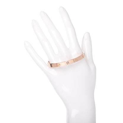 Cartier 18K Pink Gold Pink Sapphire LOVE Cuff Bracelet 17 2 of 4