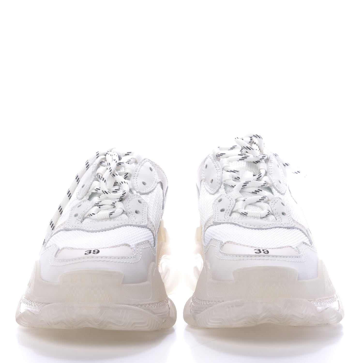 Balenciaga Fabric Mesh Clear Sole Womens Triple S Sneakers 39 White 2 of 9