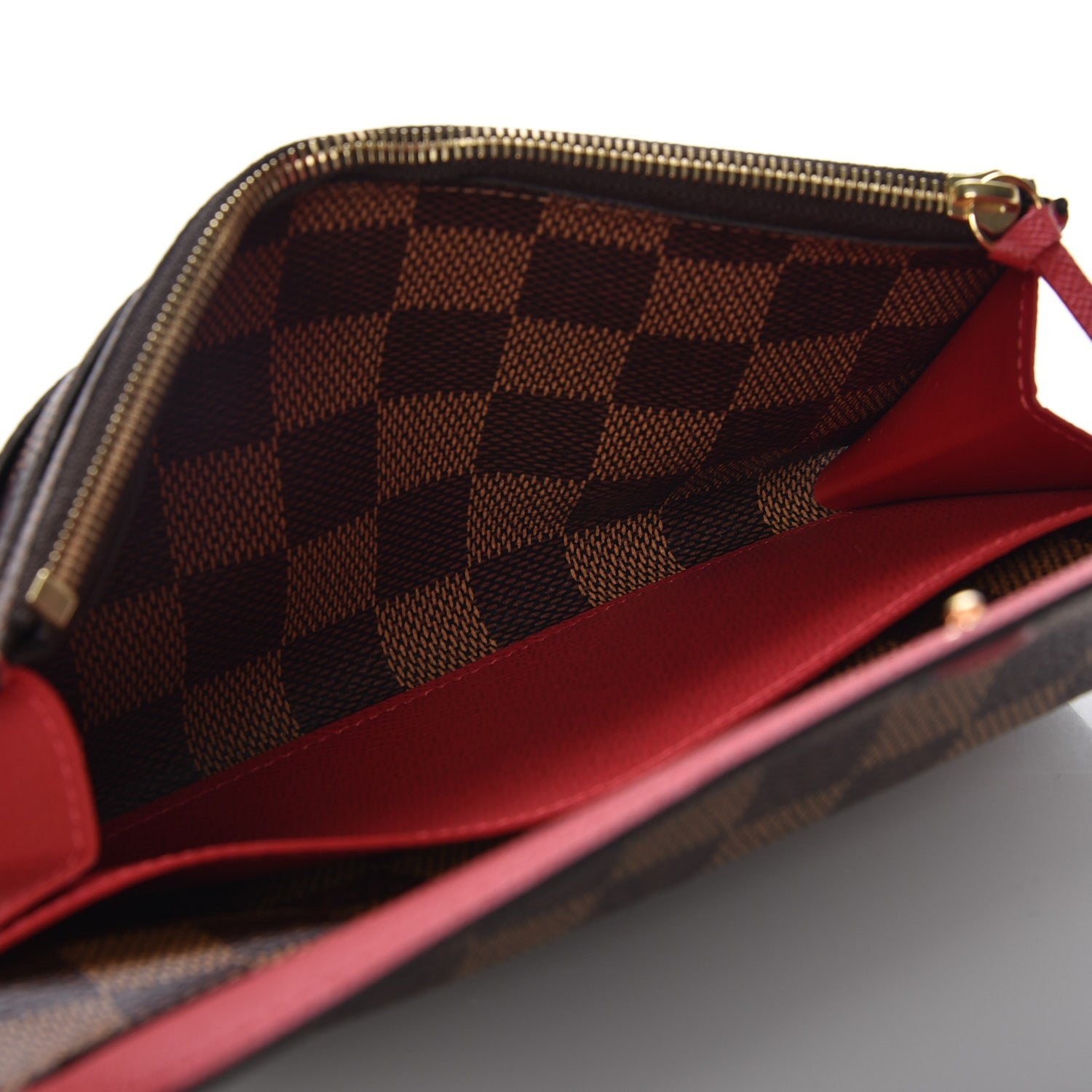 Louis Vuitton Damier Ebene Emilie Wallet Red 5 of 8