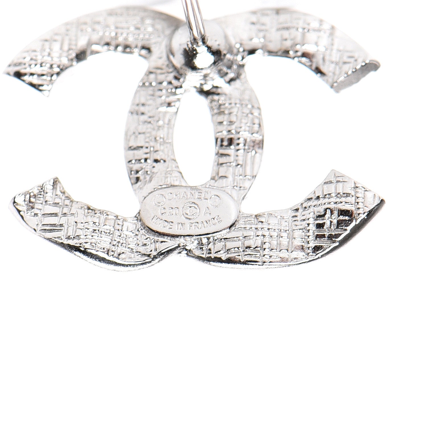 Chanel Crystal CC Earrings Silver 4 of 5