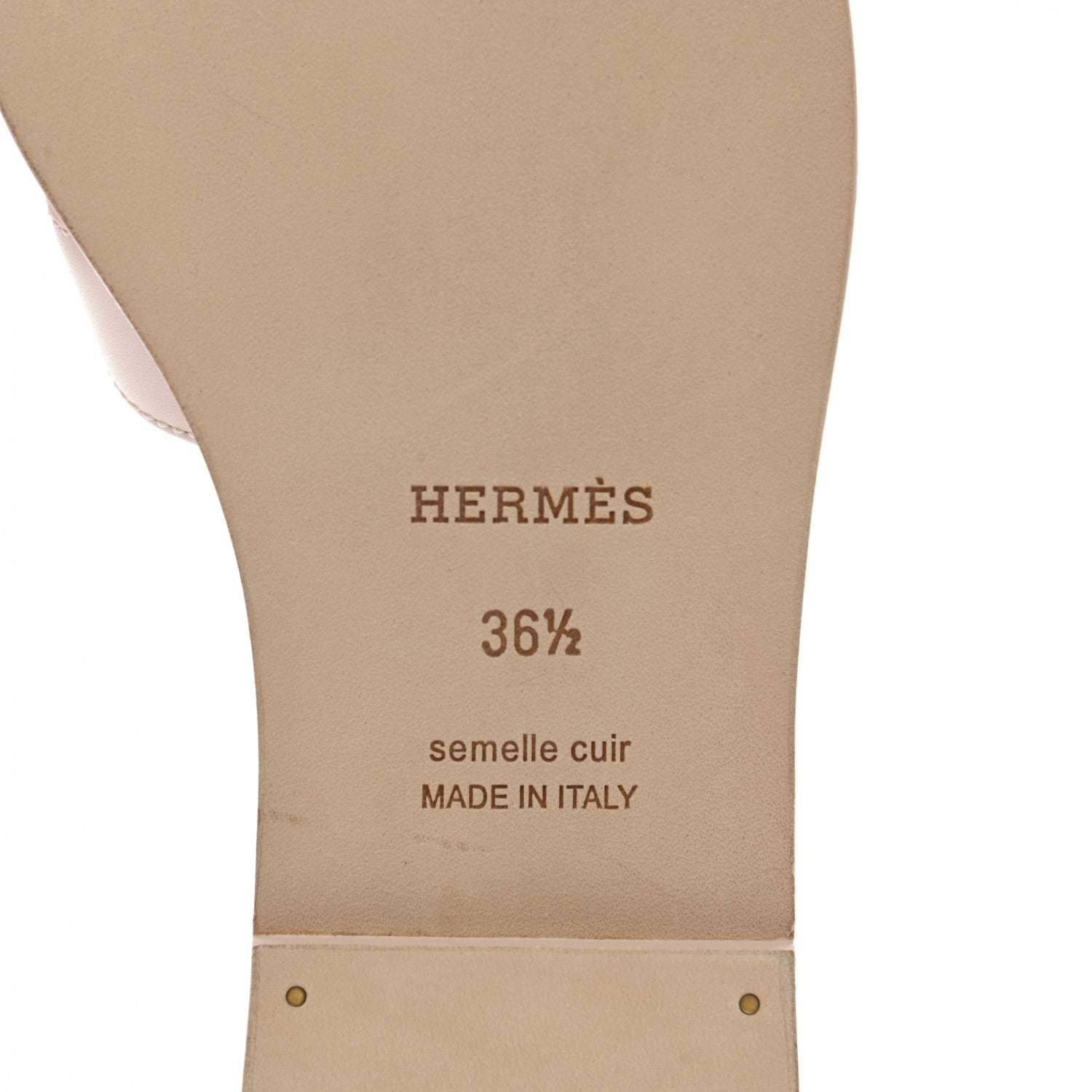 Hermes Box Calfskin Oran Sandals 36.5 Rose Pale 6 of 9
