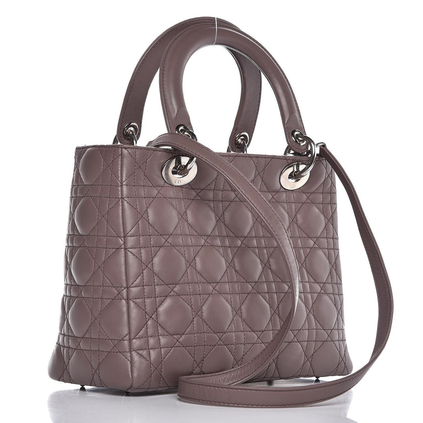 Lambskin Cannage Medium Lady Dior Grey