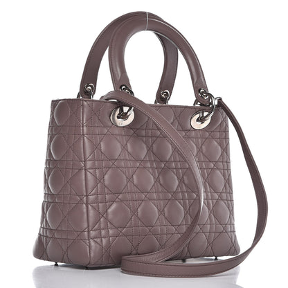 Christian Dior Lambskin Cannage Medium Lady Dior Grey 3 of 7