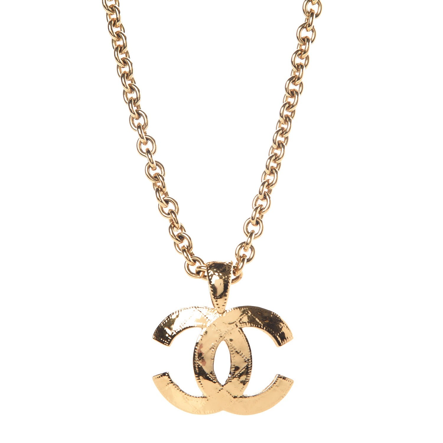 Chanel Quilted CC Long Chain Necklace Gold 1 of 6