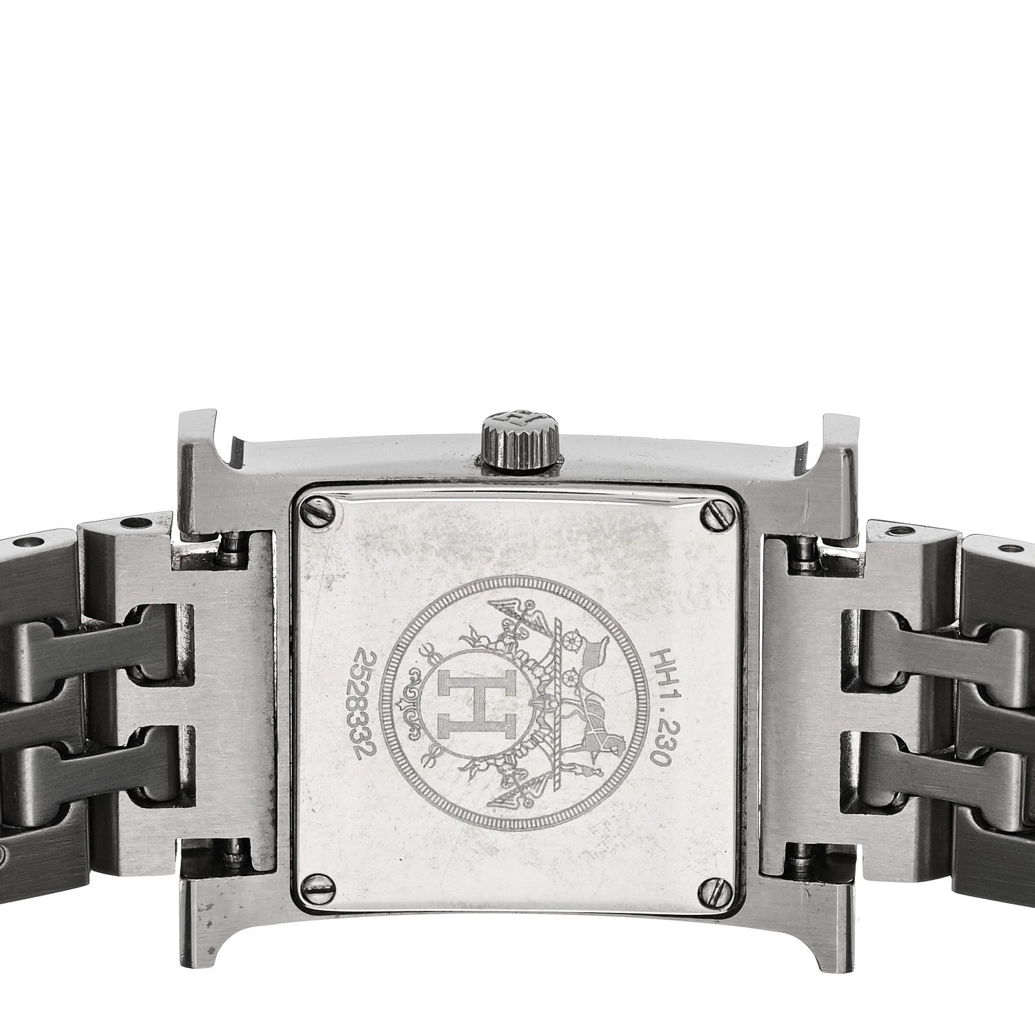 Hermes Stainless Steel Diamond Bezel 21mm Heure H Hour Quartz Watch 4 of 5