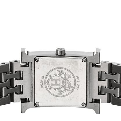Hermes Stainless Steel Diamond Bezel 21mm Heure H Hour Quartz Watch 4 of 5
