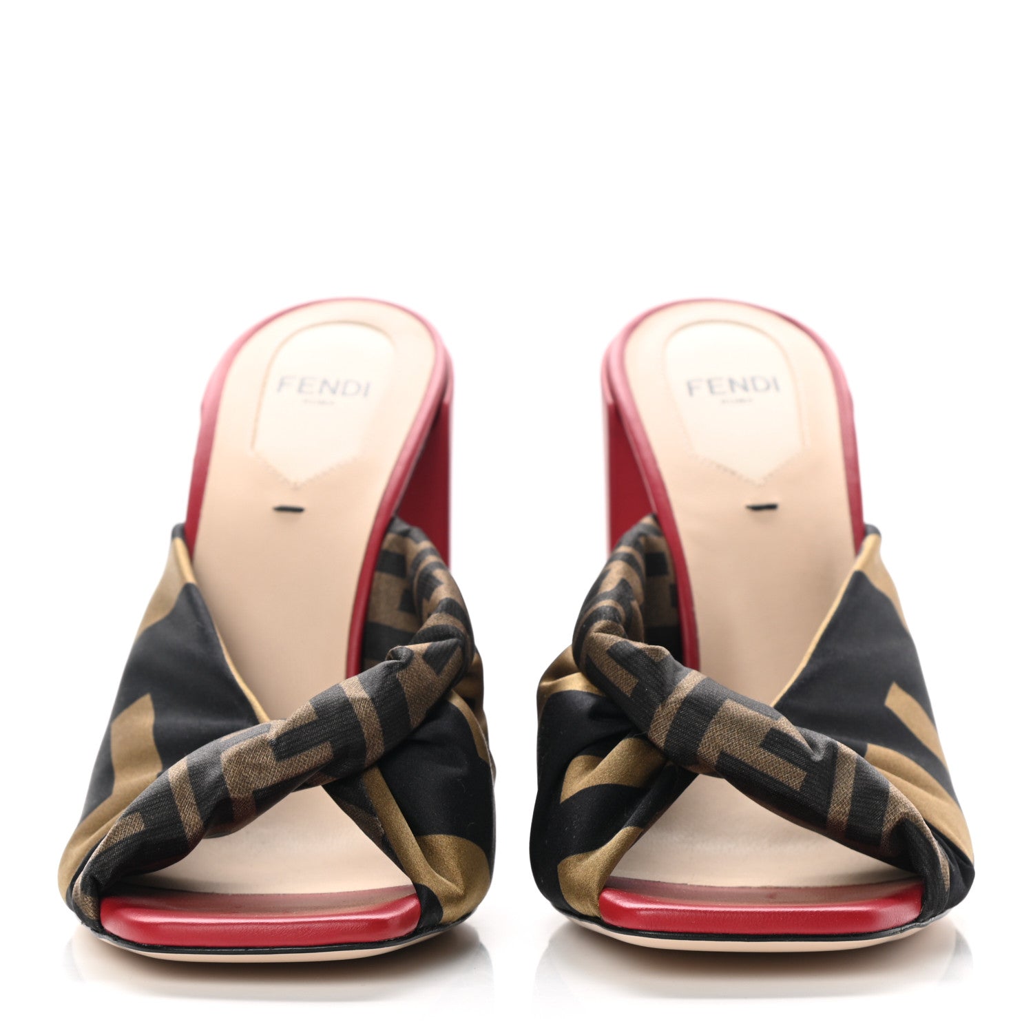 Fendi Silk FF Twist Mules 38 Tobacco 2 of 9