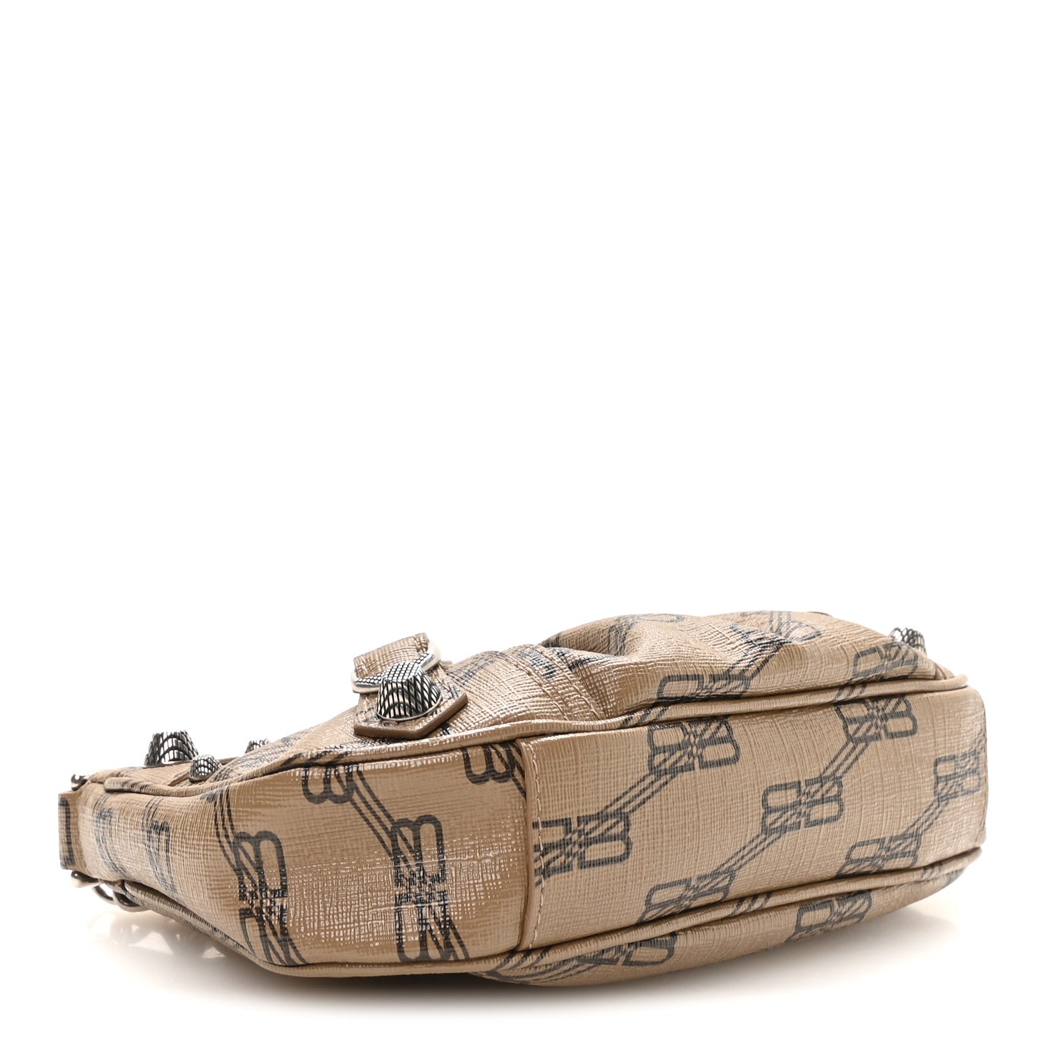 Balenciaga Coated Canvas BB Monogram Le Cagole Mini Purse With Chain Beige Brown 4 of 10