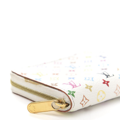 Louis Vuitton Monogram Multicolor Zippy Coin Purse Wallet White Litchi 8 of 9