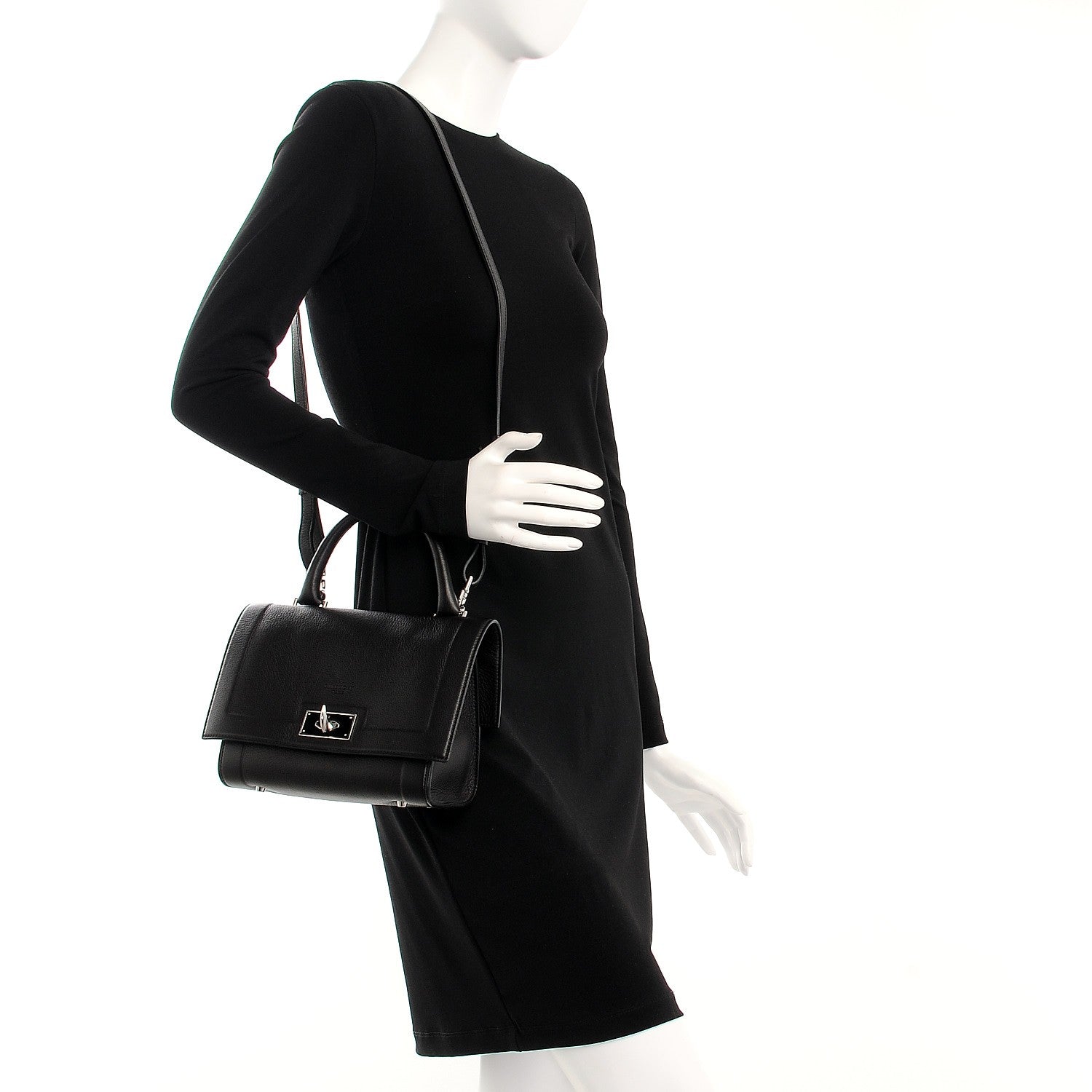 Givenchy Grained Calfskin Mini Shark Lock Satchel Black 2 of 8