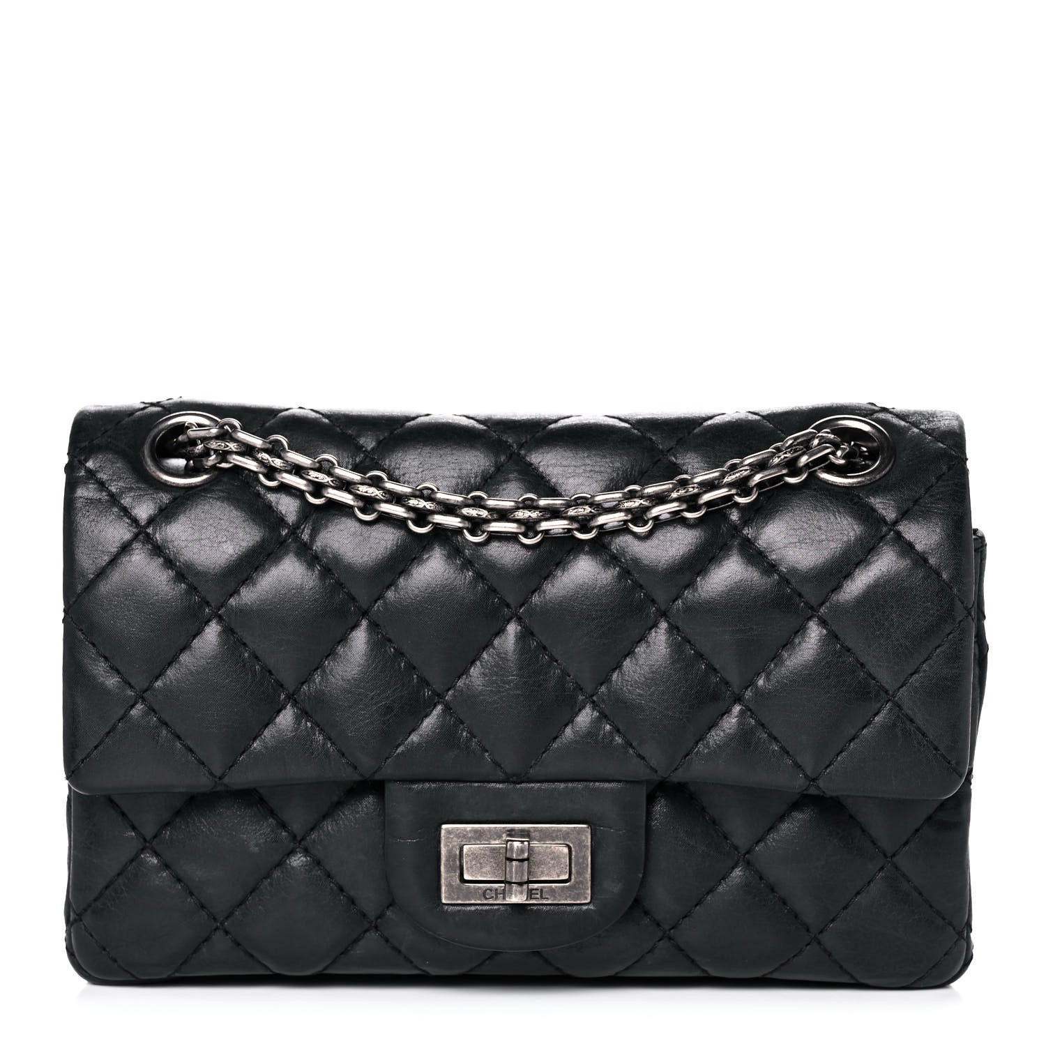 Chanel Iridescent Calfskin Quilted 2.55 Reissue 224 Flap Black 1 of 17